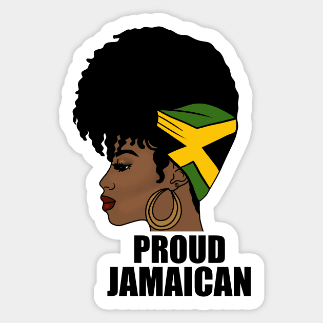 Jamaica Flag, Proud Jamaican Woman, Jamaica Flag, Afro Rasta Sticker by dukito